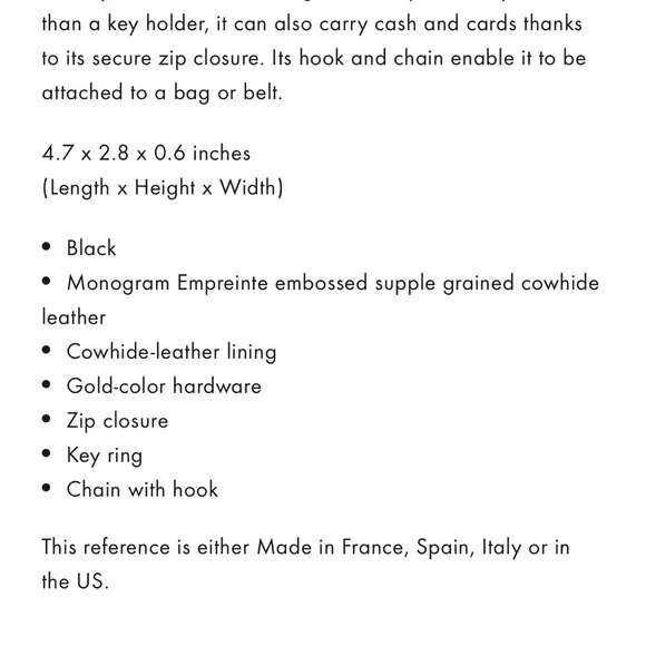 EUC. LV Key Cles Empreinte - Picture 7 of 8